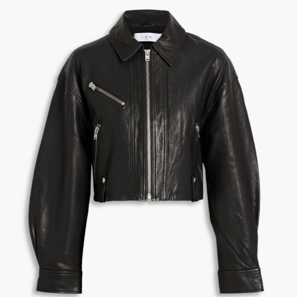 NWT IRO Albane cropped leather jacket